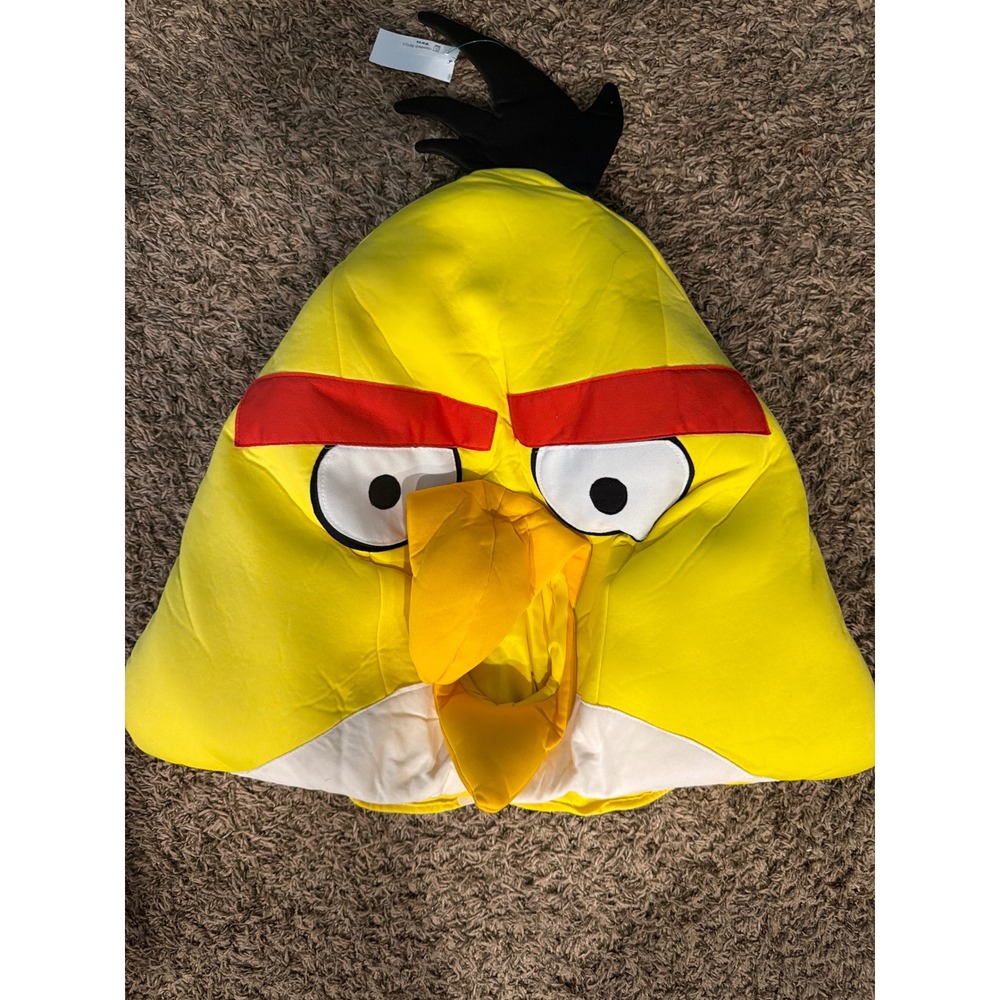 Angry Birds Chuck Yellow Bird Costume Head Mask Plush Halloween Cosplay Adult